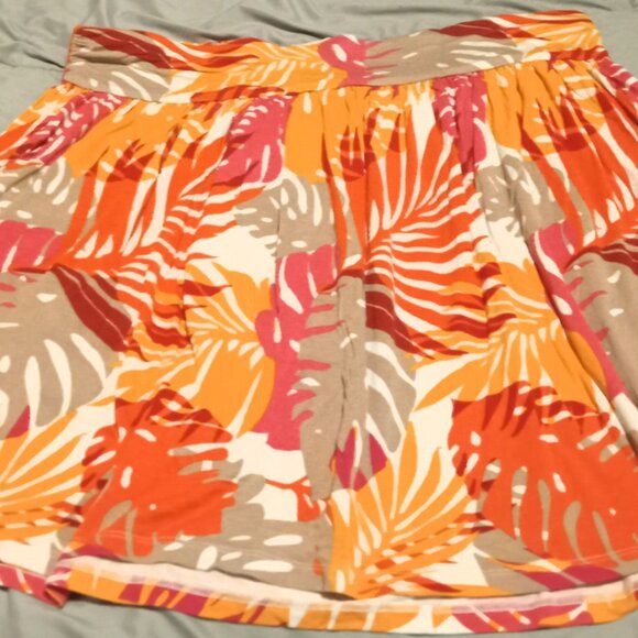 Lane Bryant Colorful Swing Skirt - Stretch Waist - 18/20 - Multicolor Palms - Picture 1 of 4
